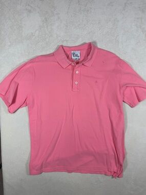 Lilly Pulitzer Men’s Medium Bubblegum Pink Polo Shirt With Front Logo Cotton